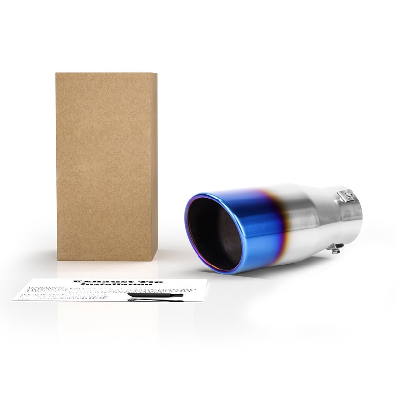 Richeer 3 to 4 inch Blue Burnt Exhaust Tip, 3"