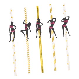 PACKOVE 24pcs Bachelorette Drinking Sticks with Dancing Female Design Smooth Safe Drinking Sticks for Bridal Shower Night Out Wedding and Birthday Celebrations