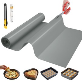 Silicone Baking Mat, 12 IN x 6 FT Free Cutting Baking Sheet, Non-Stick Reusable Dough & Pastry Mat, Non-Slip Silicone Mat Roll for Air Fryer Liner, Freeze Dryer, Oven Baking Pan, Kitchen Counter