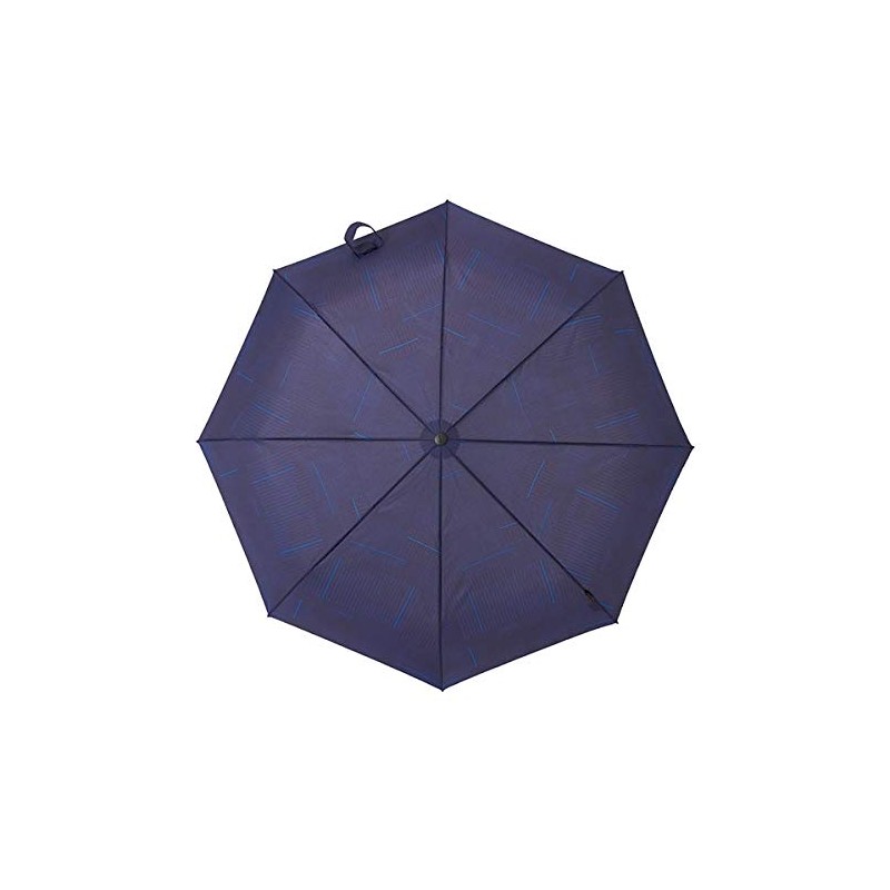 Knirps T.280 MidiumDuomatic CrockHandleSafrty Challenge Blue KNTL280-8434 Folding Umbrella, One-Touch