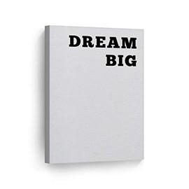 Smile Art Design Dream Big Black and White Lettering Motivational Canvas Wall Art Inspirational Wall Art Entrepreneur Quote Canvas Print Modern Office Decor Artwork Gift 40x30