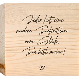 Beste Freundin Geschenke Geburtstag - Definition von Glück Holzbild + Reagenzglas zum Hinstellen opt. als Vase oder Geldgeschenk - Geschenk Beste Freundin, Holzbilder, Geschenk für Sie und Ihn