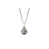 [MAHINA] Flower Pearl Polished Shell Single Pendant Gray Pearl, Brass