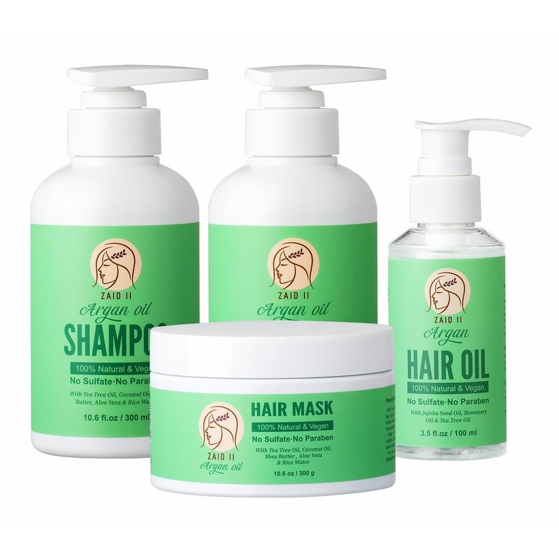 ZAID II Natural Argan Oil - 4 Step Hair Care