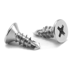 #6 x 1/2" Sheet Metal Screws 100Pcs 410 Stainless Steel Flat Head Fast Self Tapping Screws by SG TZH
