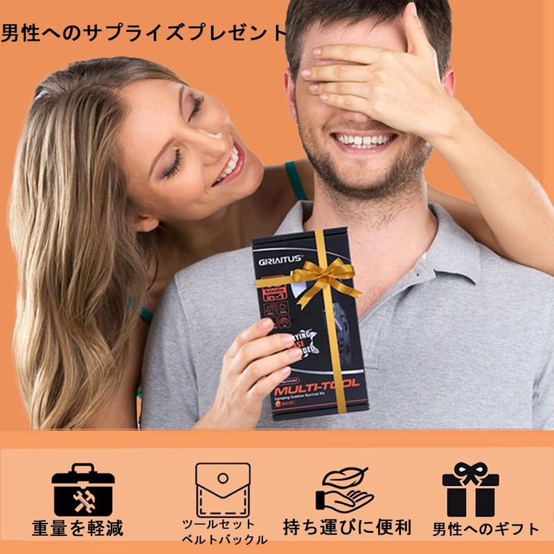 Camping Multitool Accessories Gift for Men Dad 16 in 1