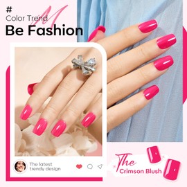 modelones Modelones Pink Press on Nails, Chrome Short Square Fake Nails, Spring Easter Reusable Nail Kit with Nail Glue Adhesive Tabs Mini Nail File, Nails Press Ons 32Pcs16 Sizes, Women Girl Gift