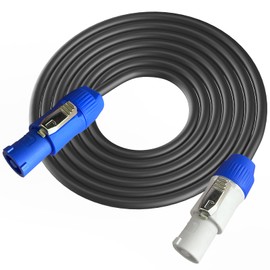 PowerCon Power Cable AC PowerCon Input to Output 12AWG 3 Pin Power Extension Cable for LED Screen Beam Moving Head Light, Stage Light Power,Audio Video Equipment and More-25FT