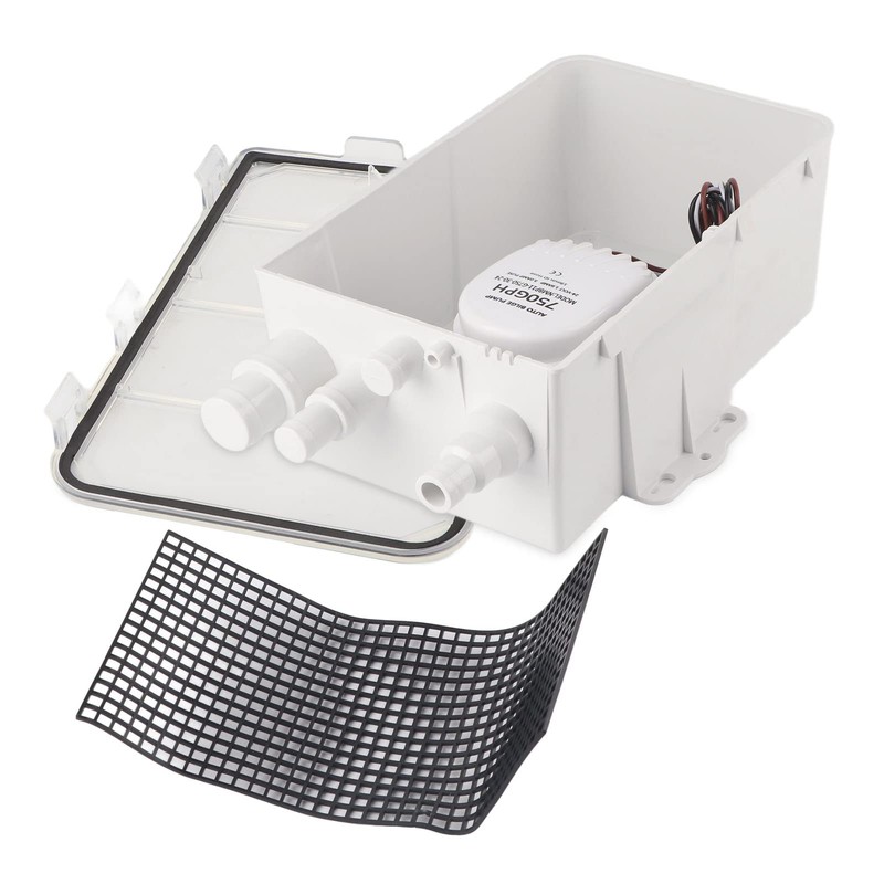 BORDSTRACT Boat Shower Sump Pump Box, DC 12V/24V 750GPH Shower
