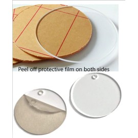 100 Laser Cut Clear Acrylic Blank Round Discs 5/64 inch (2 mm) Thick Smooth Edge Transparent Plexiglass Circles with/Without Holes DIY Crafts Keychains Jewelry Gift Tags (5", No Hole)