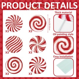 Briwooody 18 Pcs Christmas Tree Decorations Lollipop Candy Christmas Tree Picks Peppermint Ornaments for Xmas Vases Home Offices Holiday Party Decor(Red White,Peppermint)