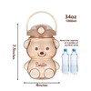 JRIQH Kawaii Bear Straw Bottle,Leak-Proof Water Bottle with Adjustable &