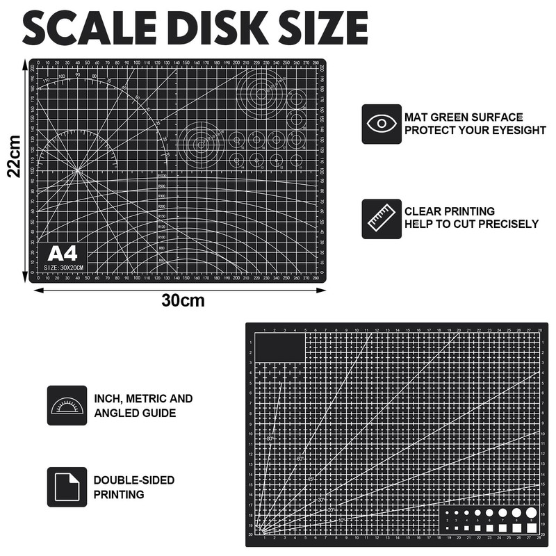 FANFX 44PCS A4 Cutting Mat Kit, Double-Sided A4 Mat for