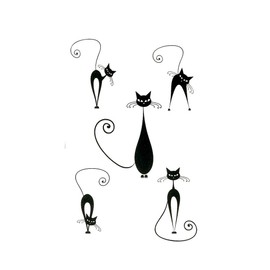 Oottati Small Cute Temporary Tattoo Kitten Cat Neck Hand (Set of 2)