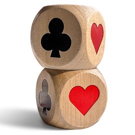 jakilee Euchre Trump Marker Dice Big Size 2Inch(5cm), 2pcs Premium Wooden Euchre Cube Trump Indicator, Great Gift for Euchre, Pinochele Playing Cards, and Bridge Players