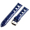 Clockwork Synergy, LLC 18mm Rally 3-hole Croco Navy Blue/White Leather