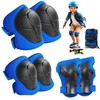Lafefe 6PCS Blue Kids Protective Gear Set Knee Elbow Wrist