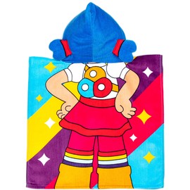 Jay Franco True Rainbow Kingdom Hooded Poncho - Super Soft & Absorbent Cotton Towel, Measures 22 x 22 Inches