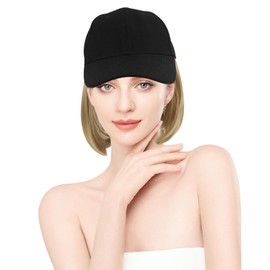 FOMIYES Canvas Hat Wig Straight Human Hair Wig Ponytail Wig Hair Extension Wig Miss Wig Cap Straight Hair