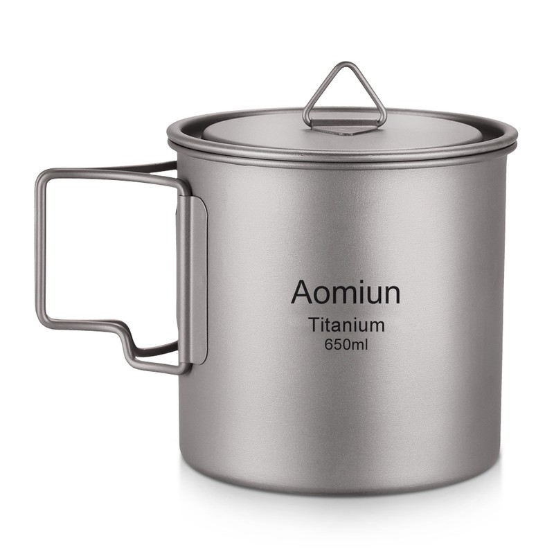 Aomiun Ultralight Titanium Cup Outdoor Portable 2PCS Cup Set 350ml