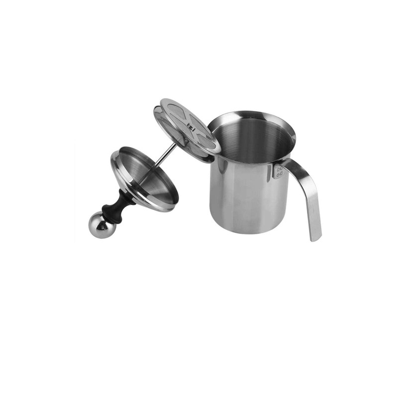 Espumador de leche manual, acero inoxidable 400ML / 800ML Espumador