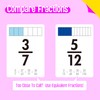 68 Fraction Flashcards, Funny Math Game Cards- All Fractions from