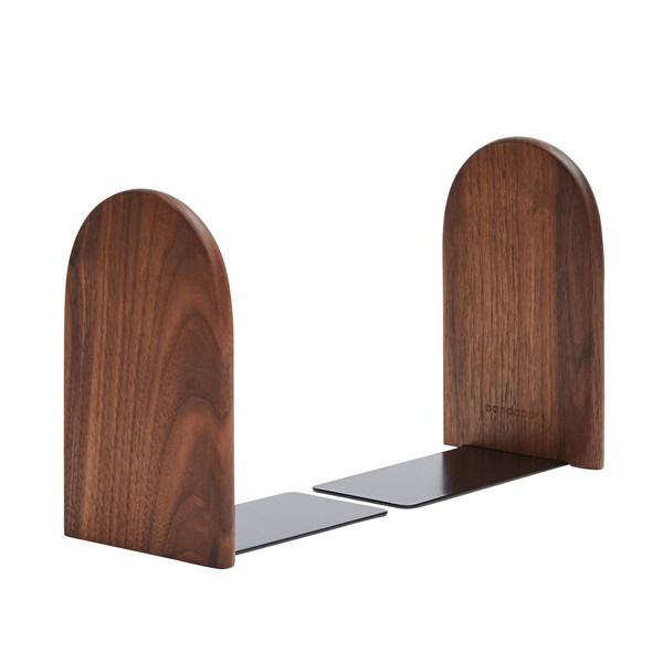 Pandapark Wooden Bookends,Pack of 1 Pair,Non-Skid,German Beech,Office Book Stand (Black