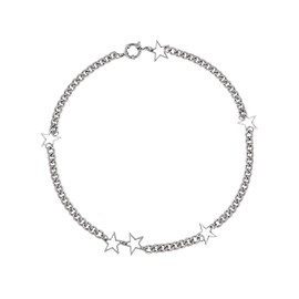 Acun Y2K Star Choker Grunge Aesthetic Stars Necklace Emo Chain Chokers Punk Jewelry Gothic Gifts for Friends(Silver)