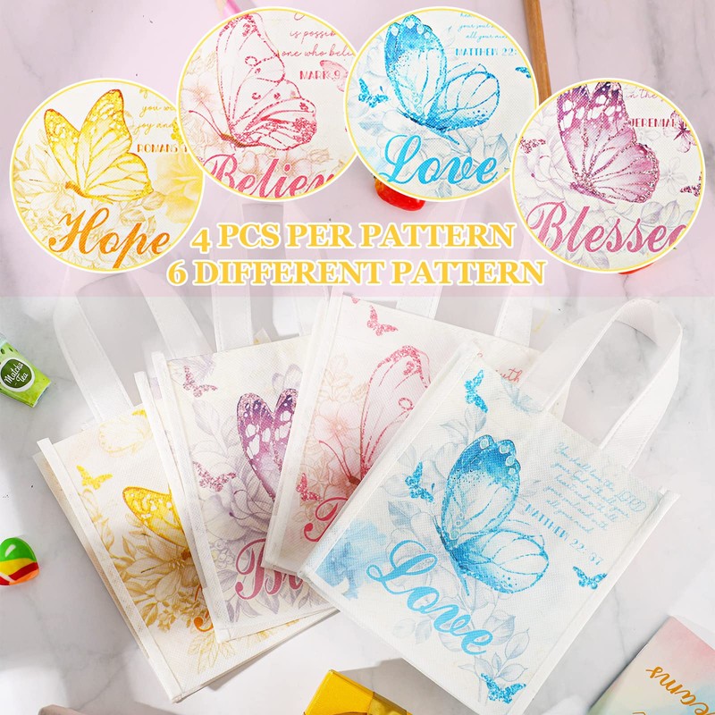 Estune 24 Pcs Bible Verse Religious Butterflies Party Favor Christian