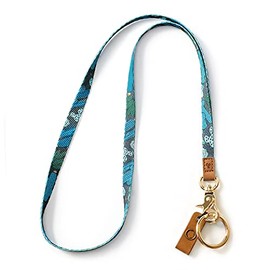 Neck Lanyard for Keys, Floral Key Lanyard for Women, Durable ID Lanyards with Keyring and Clasp for ID Badges, School ID or Wallets, Black Cactus