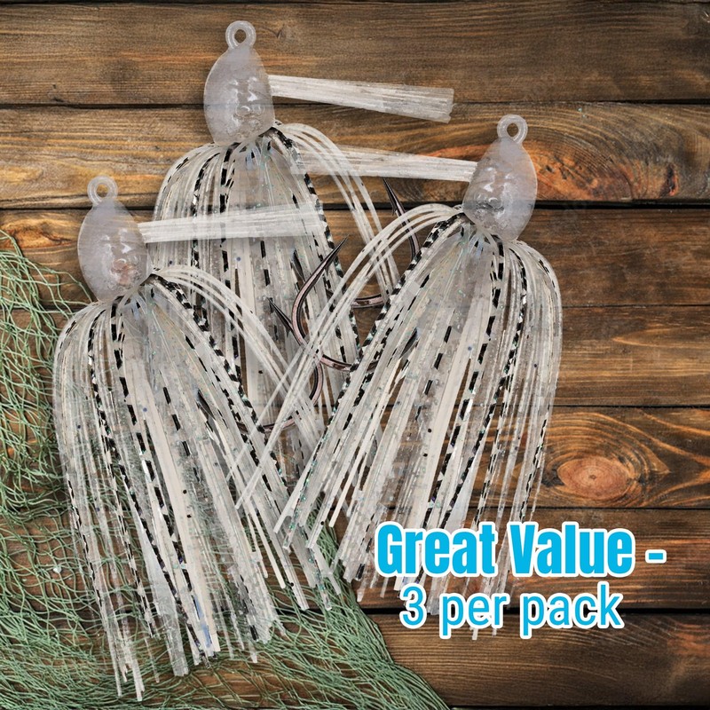 Reaction Tackle Lead Swim Jig (3-Pack) 1/2 oz Green Pumpkin