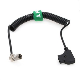 HangTon Coiled Power Cable for Zoom F8 Sound Devices MixPre10II 788T 664 702 633 Zaxcom Audio Recorder Mixer, D-Tap Hirose 4 Pin Right Angle 90degree