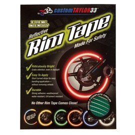 customTAYLOR33 (All Vehicles) Green High Intensity Grade Reflective Copyrighted Safety Rim Tapes (Must select your rim size), 13" (Rim Size)