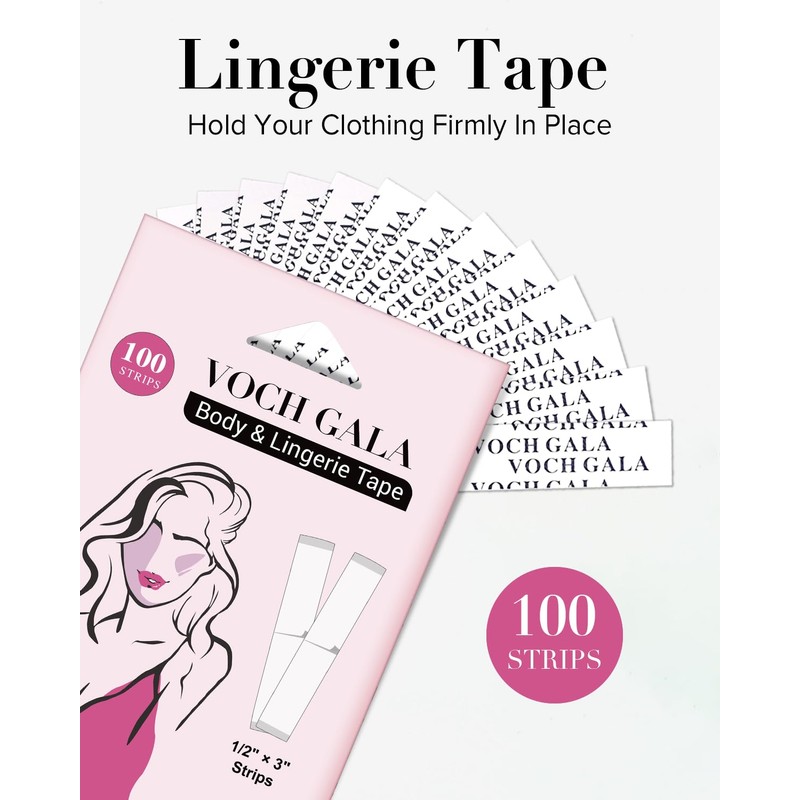 VOCH GALA 100 Strips Double Sided Tape for Fashion and