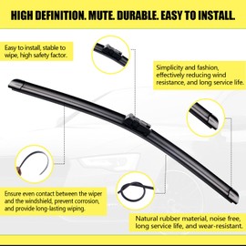 ANIKLUIM® 24"+21" Wiper Blades with 13" Rear Wiper Blade Set Replacement for 2009-2017 Traverse Windshield Wipers Original Factory Quality (Pack of 3)