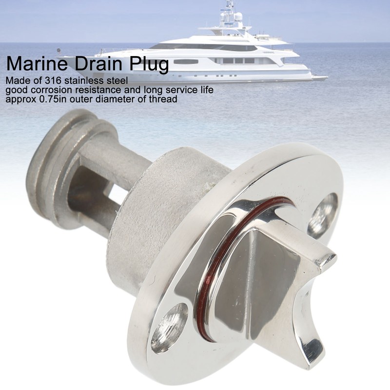 Boat Drain Plug Stainless Steel Strong Durable 0.75in Thread Diameter