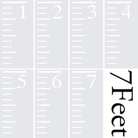 Onwon 7 Feet Growth Chart Stencil Measuring Kids Height Growth Chart Scale Stencils Reusable Ruler Template Painting on Wood