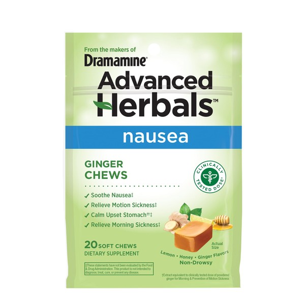 Dramamine From the Makers of Dramamine, Advanced Herbals, Ginger Chews,