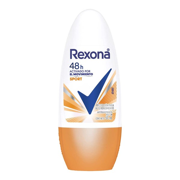 Rexona Sport Desodorante Antitranspirante para Mujer en Roll On Protección Contra el Sudor y Mal Olor 50 ml