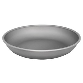 TiTo Titanium Plates Dish Outdoor Camping Tableware Ultralight Round Fruit Dinner Plate for BBQ Home Canteen Hiking Beach Picnic Pan (Middle)