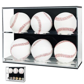 Acrylic Baseball Display Case, Baseball Wall Holder, Clear Baseball Ring Display Case, Baseball Display Cases for Balls, Ring,Swap Insert for Dual Function,Baseball Gifts for Boys 8-12