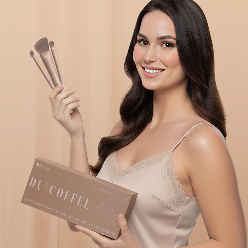 DUcare Makeup Brushes Set 12Pcs Coffee Series Makeup Brush set