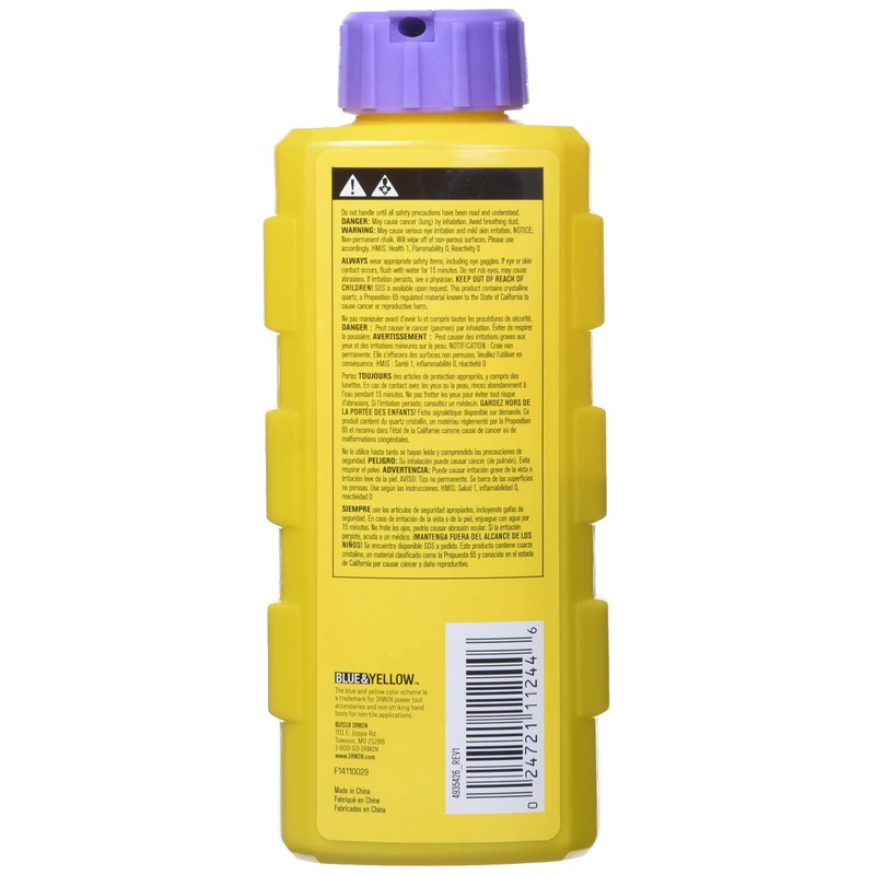 IRWIN Tools STRAIT-LINE Dust-Off Marking Chalk, 6-ounce (4935426), Purple