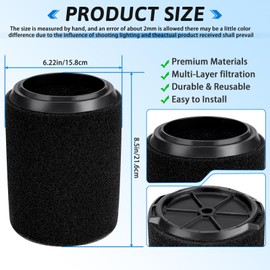 VF7000 Replacement Filter Compatible with Ridgid Shop Vac for Ridgid 5-20 Gallon Wet/Dry Vacuums Cleaners, Fit for Husky 6 to 9 Gallon Vacuums