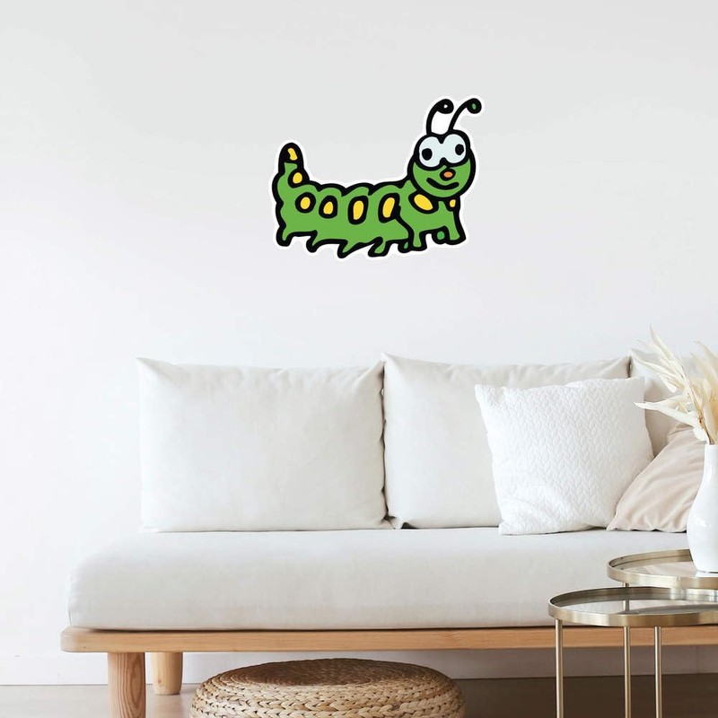 Extra Large 460mm 'Colourful Caterpillar' Permanent Sticker Decal for Cars/Windows/Bins/Walls