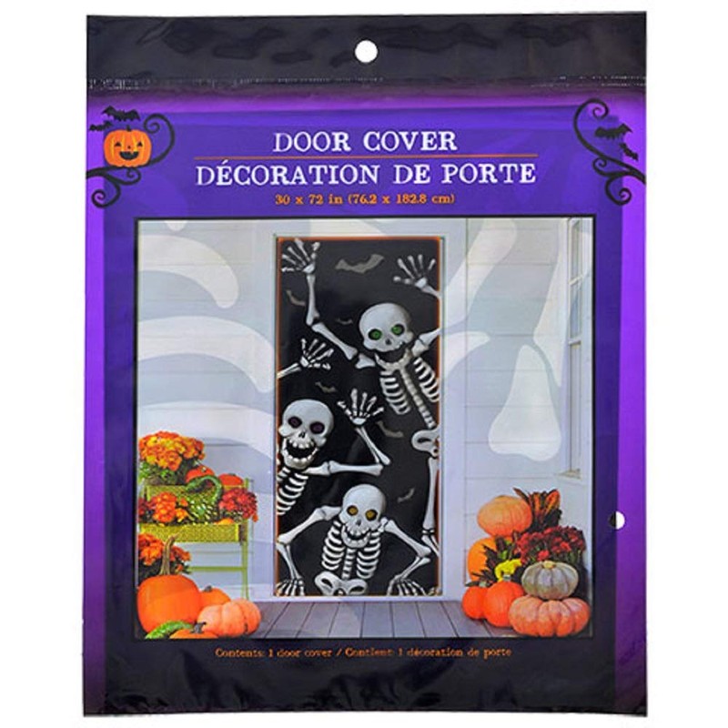 Halloween Skeleton Decoration Door Cover (30" x 72")