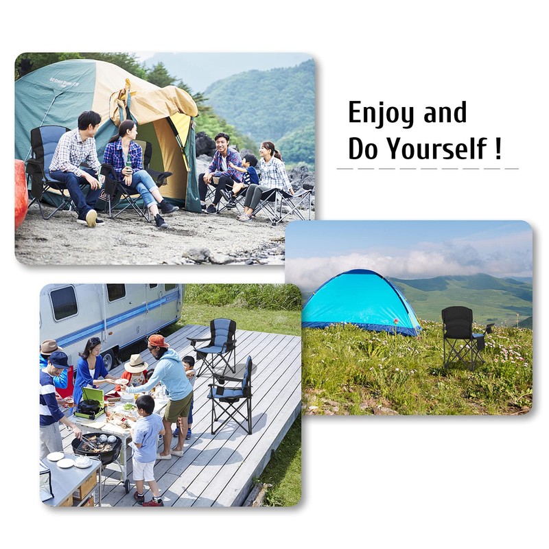 MaiuFun Oversized Camping Chair Folding Heavy Duty Quad Outdoor Large