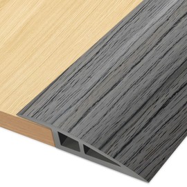 Vinyl-Door-Threshold Floor-Transition-Strips Self Adhesive 72 inch, Threshold 3/4''~4/5'', Transition-Strips for Doorways, Edge-Reducer for Door/Floor (Dark Gray Wood Grain)