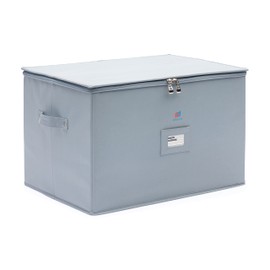 MOJECTO Extra Large Tall Hard Stemware Storage Box (20x15.5x13.2 In). 12-Large Padded Compartments For Wine Bottles, Glasses, Flutes, martini Up To 13.2 In Tall