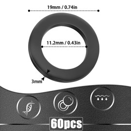 SWTYExt Pack of 60 Sealing Rings Shower Hose 1/2 Inch Seals Hose Shower 19 mm Tap Seal Rubber Washers Black for Shower Hose Garden Taps